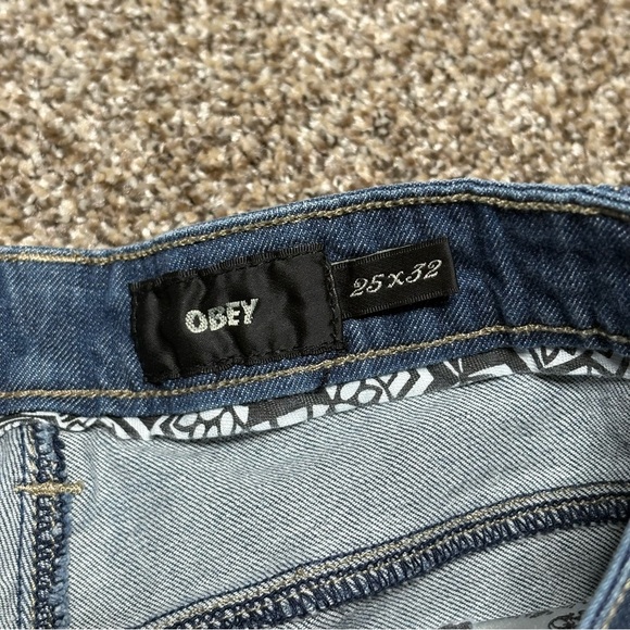 Obey Women's Straight Leg Blue Jeans - Picture 6 of 11